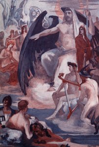 La défense de Jupiter pour sauver les Troyens ou les Grecs. Illustration de Clément Gontier (1876-1918) pour 
