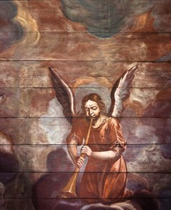 Locquirec (Finistère) / Saint-Jacques church, painted vault panelling (photo)