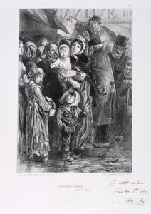 Guerre franco-prussienne 1870-1871. Siège de Paris 19 sept 1870-28 janv 1871. Une soupe populaire nationale à Paris, janvier 1871. D