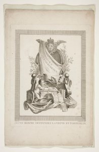 Onze feuilles de Nouveaux Trophées et Cartouches représentant les arts et les sciences - Clément Pierre Marillier