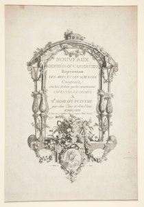 Page de titre de Nouveaux Trophées ou cartouches représentant les arts et les sciences - Clément Pierre Marillier