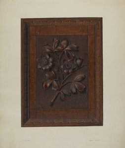 Panneau en bois sculpté