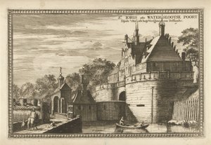 Vue de la porte Waterslootse à Delft
