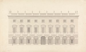 Maison de ville non identifiée : élévation de la façade