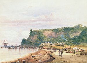 Débarquement des troupes britanniques et françaises à Varua sur la mer Noire depuis le H.M.S. Bellerophon, 17 juillet 1854 pendant la guerre de Crimée - Colonel Ben Hallewell