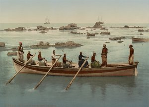 Bateliers, Jaffa, Israël, vers 1890-1906 - Company Photoglob