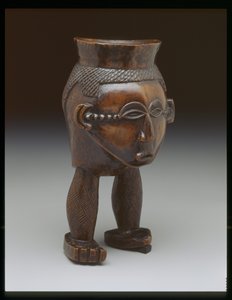 Tasse en forme de tête sur deux jambes, peuple Lele - Congolese Congolese