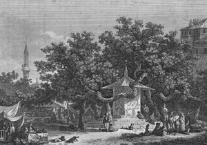 Vue près de la ville de Damas, gravée par Heath - Conrad Martin Metz