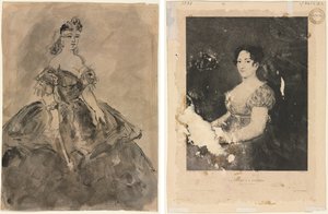 Au bal (recto); La femme à l