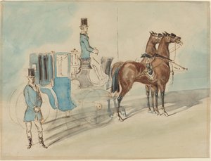 Carrosse avec conducteur et valet : Printemps