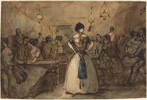 Officiers et courtisanes dans un intérieur