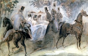 Le cheval élégant et les cavaliers, vers 1822-1892 - Constantin Guys