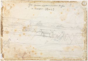 Scène de campement de guerre verso, 19e siècle