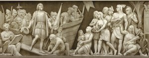 Débarquement de Christophe Colomb Le frise dans la rotonde du Capitole des États-Unis, 1860-1873 - Constantino Brumidi