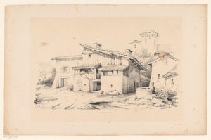 Maisons et tour (Het Landschap) - Constantinus Cornelis Huysmans