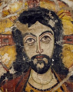 Tête du Christ soutenue par deux anges (détail) - Coptic Coptic
