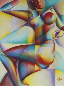 Figure abstraite colorée - Corné Akkers