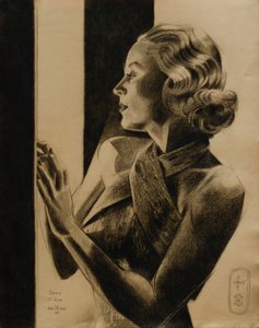 Une femme élégante de profil