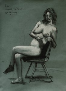 Personnage assis, pensif - Corné Akkers
