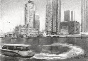 Esquisse de la ville de Rotterdam - Corné Akkers
