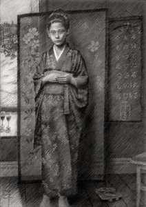 Un garçon pensif en kimono - Corné Akkers