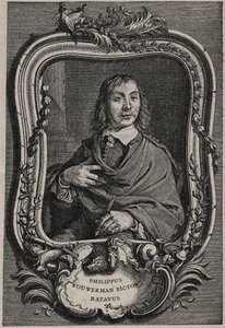 Portrait de Philips Wouwerman ou Philippus Wouwermans 1619-1668 peintre néerlandais - gravure par Nicolas-Gabriel Dupuis d