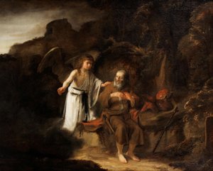 Néerlandais :  Landschap met Elia en de engel Paysage avec Élie et l