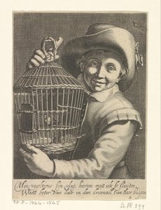 Jongen met vogelkooi - Cornelis Bloemaert (II)