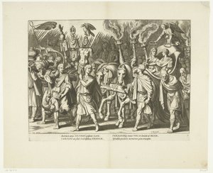 Char de triomphe de Charles V et Ferdinand, après la libération de Vienne des Turcs, vers 1532, n° 7 Scènes de la vie de Charles V La vie de l