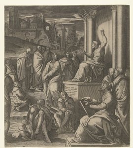 Christ prêchant au peuple