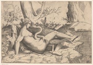 Leda et le cygne - Cornelis Bos (possibly)