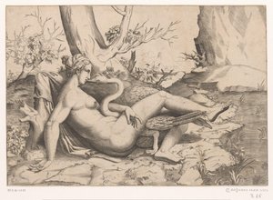 Léda et le cygne - Cornelis Bos (possibly)