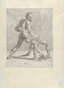Deux escrimeurs (série Zwaardvechters) - Cornelis Bos (possibly)