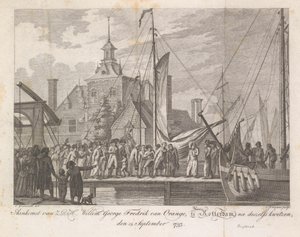 Arrivée du prince blessé Willem George Frederik à Rotterdam, 1793