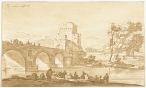 Ponte Molle près de Rome - Cornelis Brouwer
