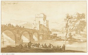 Ponte Molle près de Rome - Cornelis Brouwer