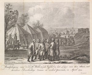 Guillaume V avec ses fils dans le camp militaire, 1794