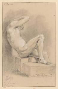 Homme nu assis, vu de côté (3e prix 1767) - Cornelis Buys