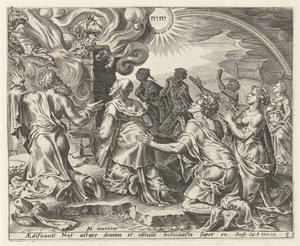 Le sacrifice de Noé (Geschiedenis van Noach) - Cornelis Cort