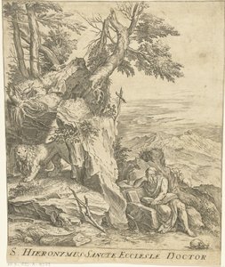 Paysage avec Jérôme lisant - Cornelis Cort