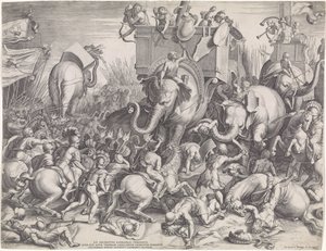 Bataille de Zama entre Scipion et Hannibal - Cornelis Cort