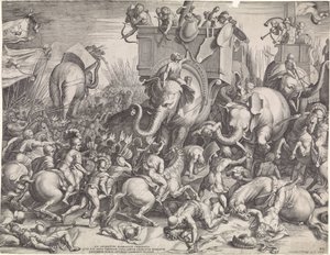 Bataille de Zama entre Scipion et Hannibal - Cornelis Cort