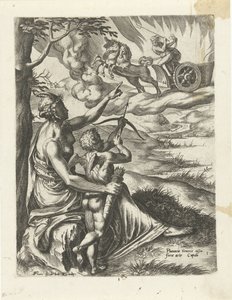 Vénus ordonne à Cupidon de percer le cœur de Pluton avec une flèche