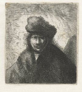 Autoportrait avec un bonnet de fourrure incliné : buste - Cornelis Danckerts (I) (possibly)