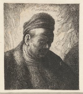Homme sans barbe en manteau de fourrure et bonnet : buste - Cornelis Danckerts (I) (workshop of)