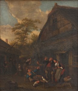 Paysans devant une auberge - Cornelis Dusart