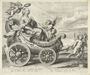Clara Isabella de Ligne-Arenberg (?) dans un char de triomphe - Cornelis Galle (I)