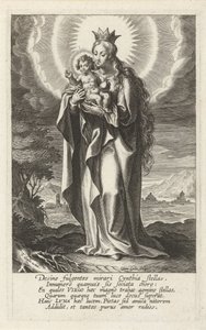 Marie couronnée avec l