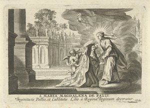 Marie donne un lys à Sainte Marie-Madeleine de Pazzi - Cornelis Galle (I)