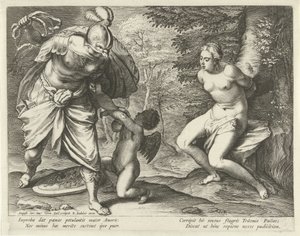 Vénus attachée à un arbre et Cupidon puni par Minerve - Cornelis Galle (I)